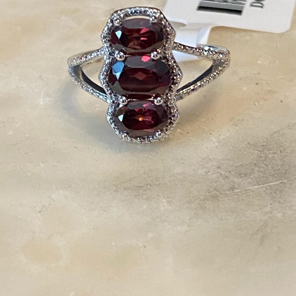 NWT RED ZIRCON STERLING RING - Picture 12 of 12